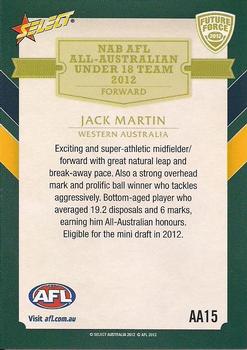 2012 Select Future Force - All Australian #AA15 Jack Martin Back